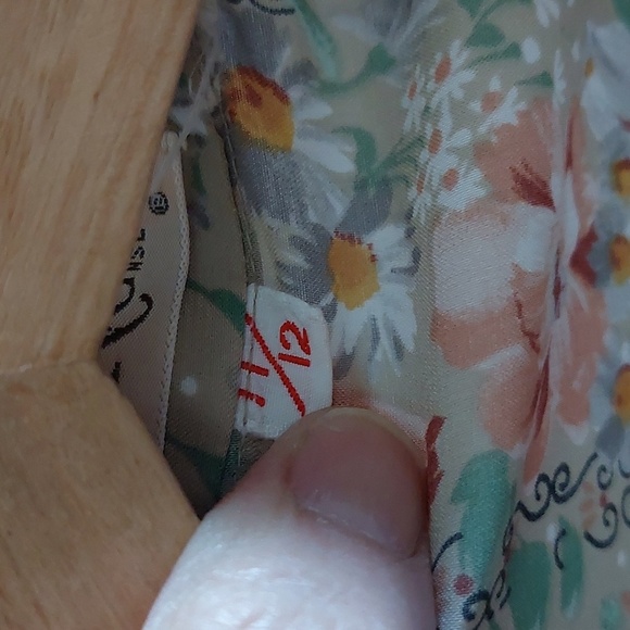 Vintage Bohemian Floral Button Front Blouse Western Festival Victorian 11/12 M/L - Picture 7 of 7